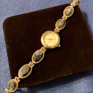 Silver & Blue stone watch